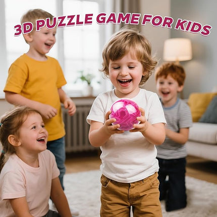 Amaze 3D Memory Sequential Maze Ball Puzzle Toy Gifts for Kids Adults - Challenges Game Lover Tiny Balls Brain Teasers Game (Rose)