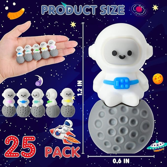 25 Pcs Mini Astronaut Figurines Astronaut Statue Space Toys for Space Cake Topper Kids Gift School Classroom Supplies Prize Piñata Goodie Bag Stuffer DIY Home Shelf Tabletop (Seated Pose)