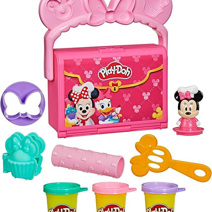 Play-Doh Disney Junior Mickey Mouse Clubhouse, On-The-Go Bakery Playset with Minnie Mouse, Play Food Preschool Toys, Arts & Crafts Gifts for Kids 2+