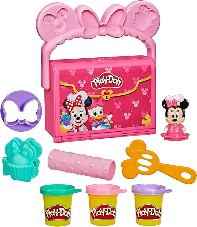 Play-Doh Disney Junior Mickey Mouse Clubhouse, On-The-Go Bakery Playset with Minnie Mouse, Play Food Preschool Toys, Arts & Crafts Gifts for Kids 2+