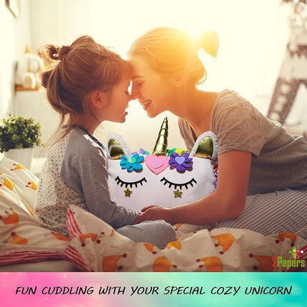 Make Your Own Unicorn Pillow Kit Arts and Crafts for Girls Age 4 5 6 7 8-12 Years Old (No Sew) DIY kit for Kids, DIY Unicorn Craft Supplies Plush Toy Stuffed Pillow, Kids Craft Project Gifts for Girls
