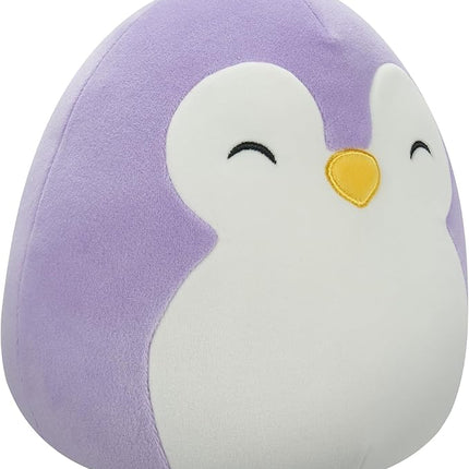 Squishmallows Original 7.5-Inch - Elle The Purple Penguin with Closed Eyes and White Belly