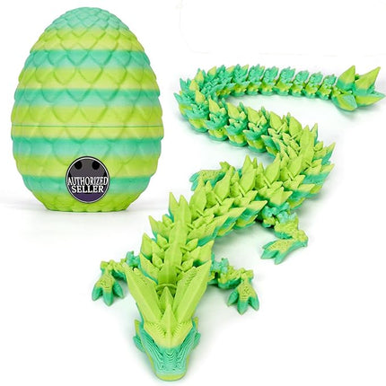 12 Inch 3D Printed Dragon - Mystery Surprise Egg with Flexible Articulated Dragon Inside, Cool Dragons Toys for Boys Kids Age 5-7