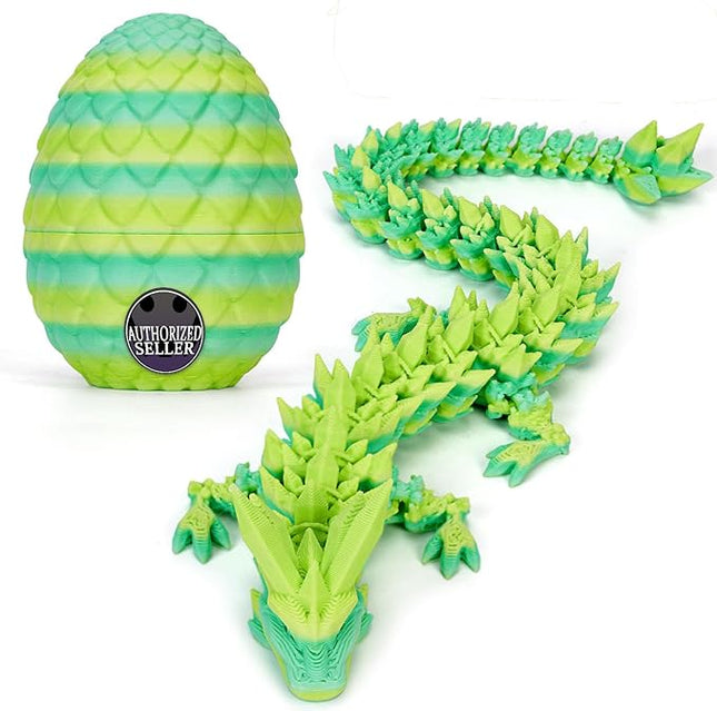 12 Inch 3D Printed Dragon - Mystery Surprise Egg with Flexible Articulated Dragon Inside, Cool Dragons Toys for Boys Kids Age 5-7