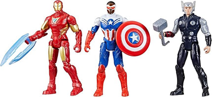 Marvel Avengers Epic Hero Series Team-Up Gift Pack, 4-Inch-Scale (10cm) Captain America, Thor, Iron Man Action Figures, Toys for Kids Ages 4 and Up (Amazon Exclusive)