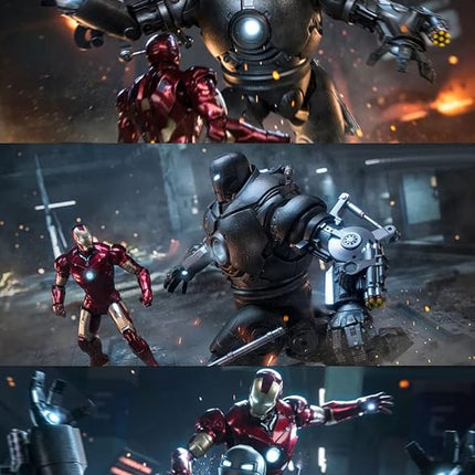 OVONNI 9 Inch LED Iron Monger Toy,Exquisite Painting 20 Joints Movable Collectible Action Figure,Light with Chest and Eyes