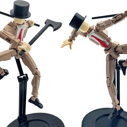 3D Printed 8.13-inch Action Figure Dummy-Mici20, Full Body Mechanical Movable Toy, Multiple Accessories, Desk Decoration (3 HandsType, Bracket, Weapons, Armour) (Apricot)