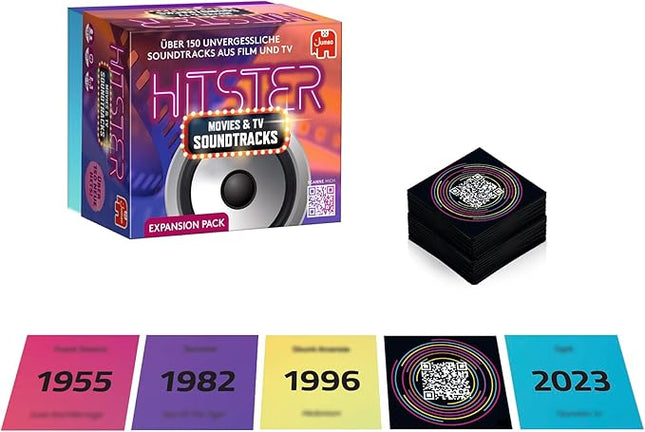 Hitster Film & Series Soundtracks, German Expansion, 154 Music Cards, Party & Card Game for Adults and Families, 2 to 10 Players, from 16 Years, German (DE)