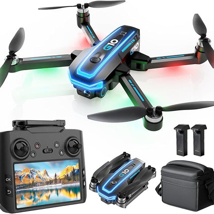 GPS Drones with 4K Camera for Adults with HD Screen on Controller and Follow Me Mode,Long Flight Time and Distance,Transmission and GPS Auto Return,G10 RC Quadcopter Easy fly for Beginner and Kids,Under 249g
