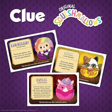 CLUE: Squishmallows Board Game| Official Squishmallows Merchandise | Collectible Clue Game Featuring Cam, Emily, Leonard, Lola and More