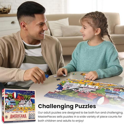 MasterPieces 500 Piece EZ Grip Jigsaw Puzzle for Adults, Family, or Youths - Harvest Street Party - 19.25"x26.75"