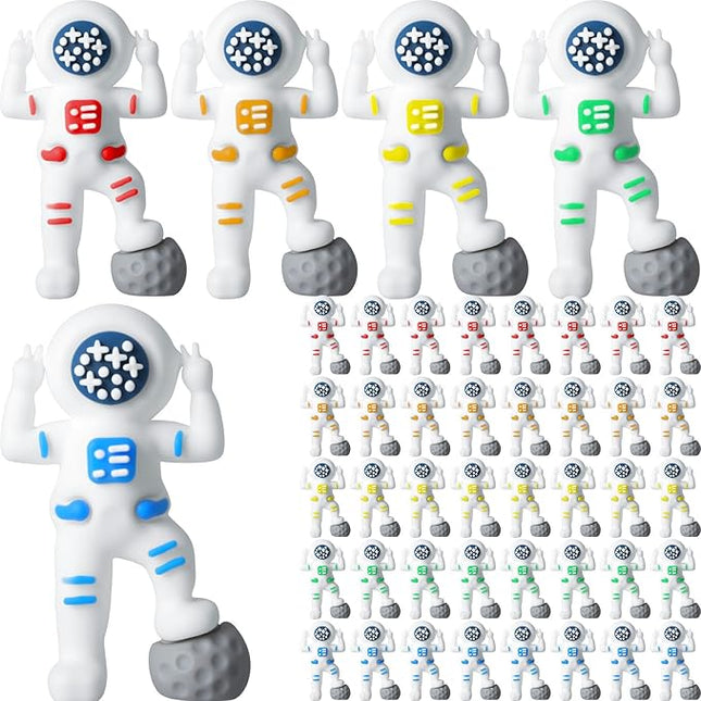 50 Pcs Mini Astronaut Figurines Astronaut Statue Space Toys for Space Cake Topper Kids Gift School Classroom Supplies Prize Piñata Goodie Bag Stuffer DIY Home Shelf Tabletop (Victory Pose)