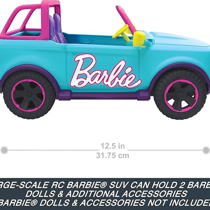 Barbie Hot Wheels RC SUV, Remote-Control Pink Vehicle That Fits 2 Fashion Dolls & Accessories, Includes Kid-Applied Stickers for Customization