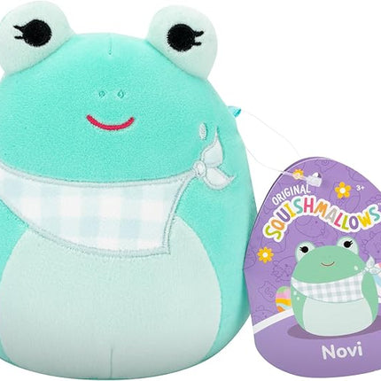 Squishmallows Original 5in Novi The Teal Frog with Gingham Bandana – Official Jazwares Plush (Little)