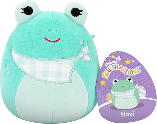 Squishmallows Original 5in Novi The Teal Frog with Gingham Bandana – Official Jazwares Plush (Little)