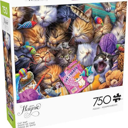 Buffalo Games - Jeff Haynie - Cat Nap - 750 Piece Jigsaw Puzzle for Adults - Challenging Puzzle Perfect for Game Nights - Finished Size is 24.00 x 18.00