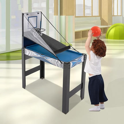 Air Hockey Table, 5-in-1 Multi Game Table for Adults, Indoor Outdoor Combo Game Table with Billiards, Basketball, Hockey, Ping Pong, Safe Archery Target Shooting, Accurate Digital LED Scoreboard