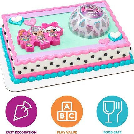 DecoSet® L.O.L. Surprise! Cake Decoration, 4 Piece Cake Topper Set With Cookie Cutter & Sprinkle Shaker! L.O.L. Surprise! Let's Be Friends, For Birthday Party & Celebrations