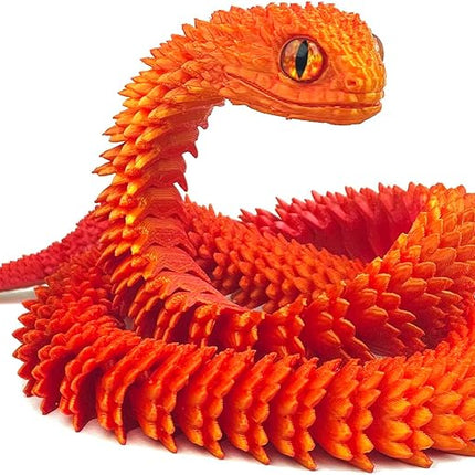 24in 3D Printed Snake Toys, Flexible 3D Printed Animal, Fidget ADHD Snake Toys, Perfect Desk Pet for Animal Collectors