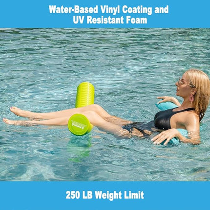 IMMERSA Jumbo Swimming Pool Noodles, Premium Soft Water-Based Vinyl Coating and UV Resistant Foam Noodles for Swimming and Floating, Lake Floats, Pool Floats for Adults and Kids.
