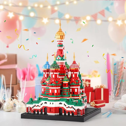 Building Block Set, Saint Basil's Cathedral Architecture Model Micro Mini Blocks, Educational Mini Blocks, 4300 PCS