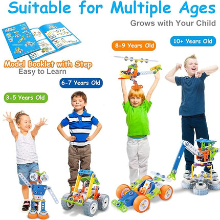 10 in 1 STEM Toys for 4 5 6 7 8+ Year Old Boy Girl Birthday Gifts Building Toys for Kids Ages 4-8 5-7 6-8 Educational Learning Stem Activities for Boys 3-5 4-6 8-10 Creative Games Valentine Idea Gift