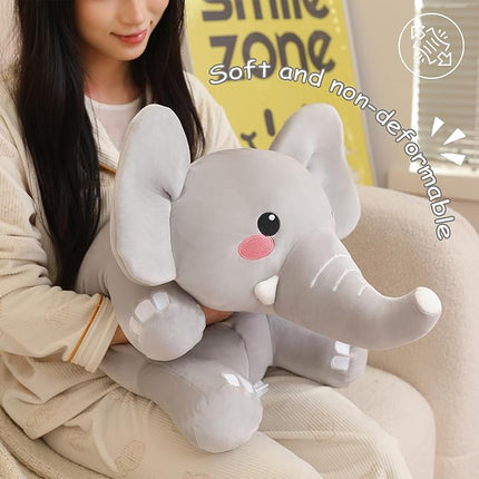 SQEQE Weighted Elephant Plush, Weighted Elephant Stuffed Animal, Cute Plushies Soft Pillow Toy Gift for Kids Adults 13.8 Inch, 1.6 Lbs