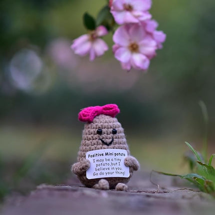 1 Pcs Positive Mini Potato Breast Cancer Good Luck Gifts for Women Easter Birthday Christmas Mom Sister Friend Wife Colleauge Coworkes Mental Support