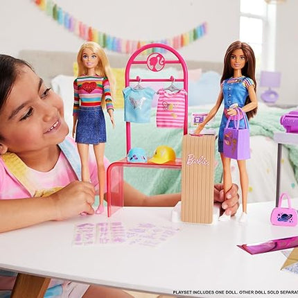 Barbie Doll & Accessories, Make & Sell Boutique Playset with Display Rack, Create Foil Designs