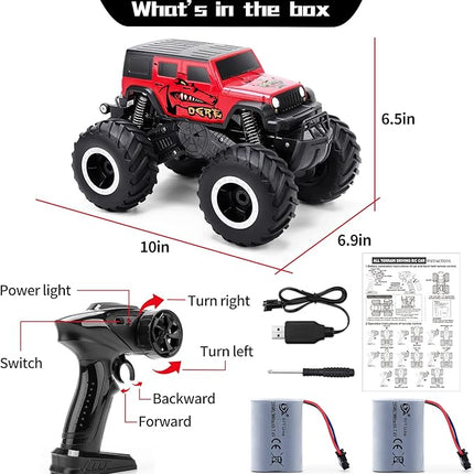 RC Trucks 4x4 Offroad Waterproof - 2.4 GHz Amphibious Remote Control Car Toys for Boys 4-7, Remote Control Monster Truck, Beach Lake Pool Toys, Remote Control Boat Birthday Gifts for Kids