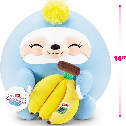 Snackles Series 2 14-inch by ZURU Cuddly Squishy Comfort 14-inch Plush with Licensed Snack Brand Accessory (Sloth&Dole Banana)