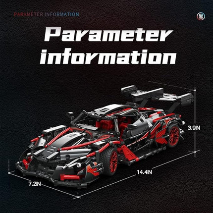 Adults Challenging Racing Car Building Blocks Kit，1:14 1391 Pieces Car Model Building Set DIY Toys for Boys Age 12 13 14 15 16