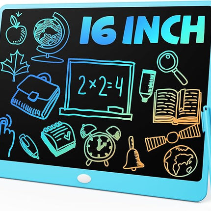TEKFUN Birthday Gifts for Kids, 16inch LCD Writing Tablet Drawing Board, Teen Girl Boy Gifts Age 10 and Up, Birthday Gifts for All Age Groups, Erasable Writing Tablet for Business Meeting (Blue)