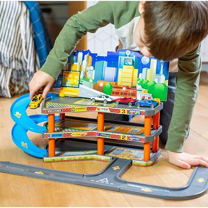 Ultimate Toy Car Garage Diecast Vehicle Playset with 4 Diecast Cars, Boys Ages 3+