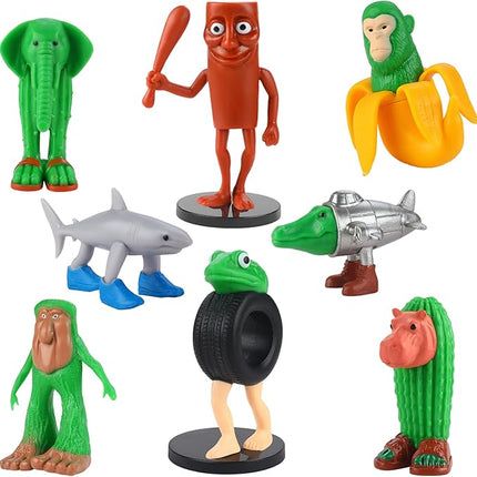 8PCS Italian Action Figure，Brainrot Meme Shark Figures Toys Tralalero Tralala, BRR BRR Patapim,Tung Tung Tung Sahur,Brainrot Meme Shark Collectible Animals Figurine Doll Gifts for Fans.