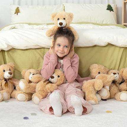 MaoGoLan Bulk Teddy Bear Baby Shower, 12 Packs Small Teddy Bear Stuffed Animals in Bulk,13.5" Small Stuffed Bears Plush for Wedding,Birthday,Christmas, Party Decorations