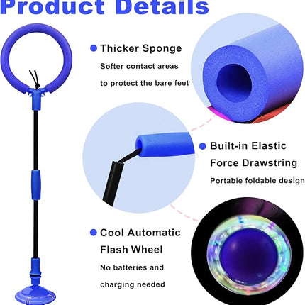 Skip Ball, Portable Foldable Colorful Flash Wheel Swing Ball, Kids Toys for Girls & Boys, Sports Fitness Toys for Kids & Adults. Gifts for Mom Women & Girls Toys Age 5-10 Years