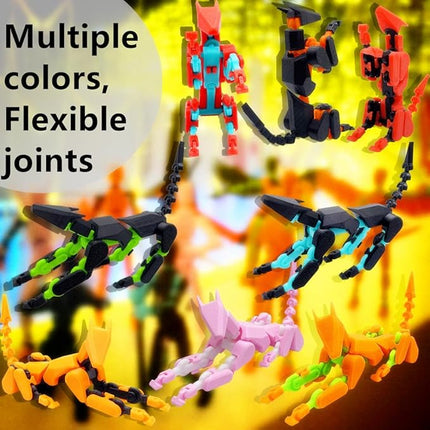 T13 Action Figures Set (Assembly Completed) Dummy 13 Titan 13 Robot Action Figure 3D Printed Robo Multi-Jointed Movable Action Figure Toy with Full Articulation (T 13 Pink White Figure + Dog)