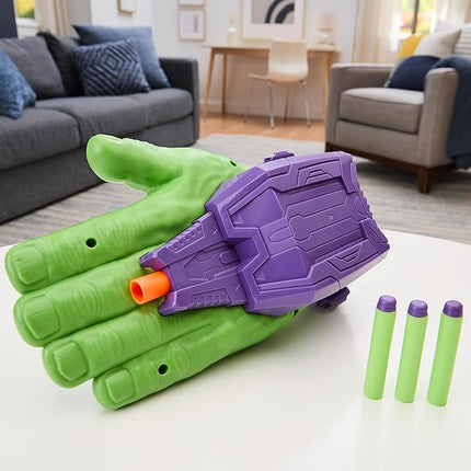 Marvel Avengers Hulk Thunderclap Blaster Roleplay Toy with 3 NERF Darts, Super Hero Toys for Kids Ages 5+
