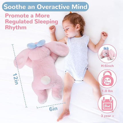 Bunny Weighted Stuffed Animals - 12 Inch 1.0 Pounds Weighted Plushies Rabbit - Small Plush Bunny Stuffed Animals Pillow - Cute Plush Toys Gifts for Kids & Adults