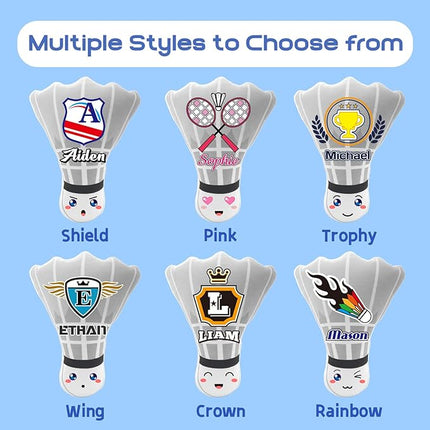 Custom BadmintonPillows with Text Badminton Plush Stuff for Boys Girls Creative Room Decor Personalized Pillows Toy Birthday Party Easter Gifts for Boys Girls Toddler Kids Adults