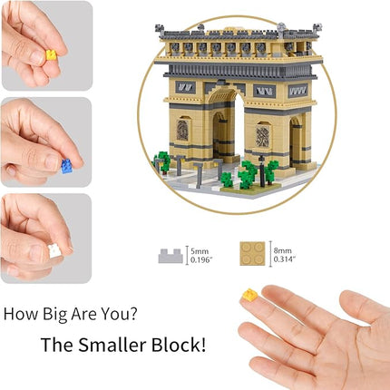 Building Blocks Set Arc De Triomphe Model Micro Building Blocks 2020 PCS Famous Architecture Building Kit, Gifts for Kids and Adult