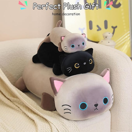 SQEQE Weighted Siamese Cat Plush, Weighted Siamese Cat Stuffed Animal, Cute Plushies Soft Pillow Toy Gift for Kids Adults 23.6 Inch, 3.1 Lbs