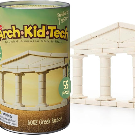 Taksa Toys Ancient Greek Facade Stem Toys Unique Educational Stackable Building Blocks, for Kids Ages 7 8 9 10+ Years Old, Indoor Architectural Kit Learning Games, Montessori Toys for Children, 55 Pcs