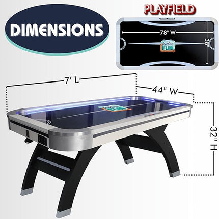 Freetime Fun Air Hockey Table 7 ft Game Table for Adults Light Up - Full Size Arcade Air Powered Indoor LED Hockey Table for Game Room