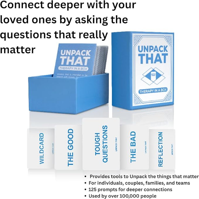 Conversation Cards & Couples Game for Adults – 125 Prompts to Spark Deeper Talks, Therapy-Inspired Icebreaker Deck for Relationship Building