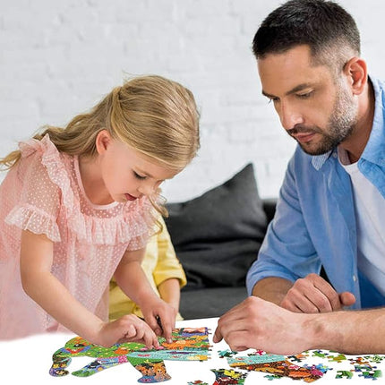 Puzzles for Kids Ages 4-8,8-10 and Adults, Elephant Animal Shaped Jigsaw Puzzles 200 Pieces for Wall Home Decor
