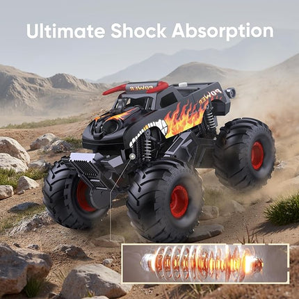 Waterproof Monster Truck Toys 1:16 Amphibious Remote Control Car All Terrain Off-Road Pickup Truck 4WD RC Cars Toys for 8 9 10 11 12 Year Old Boys Gifts (Black)
