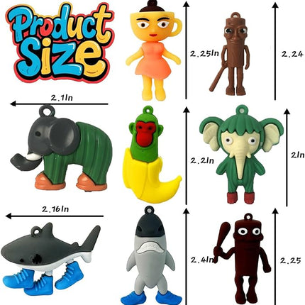 Tralalero Tralala Action Figure,Tung Tung Sahur Meme Unique Action Figures Decorations Gifts, Toys Desktop Decor 12PCS(Brown)