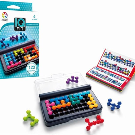 SmartGames IQ Fit – Compact Travel Puzzle Game with 120 3D Challenges, Brain-Teasing Logic Game for Kids & Adults, STEM Toy for Ages 6 to Adult, Portable Brain Teaser for On-The-Go Fun